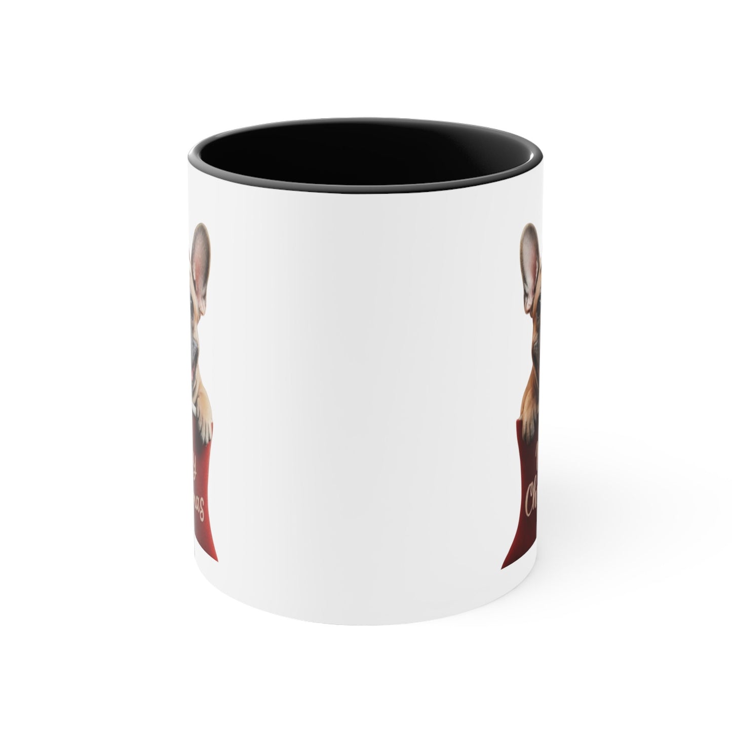 French Bulldog in Stocking with Santa Hat Merry Christmas | Coffee Mug, 11oz