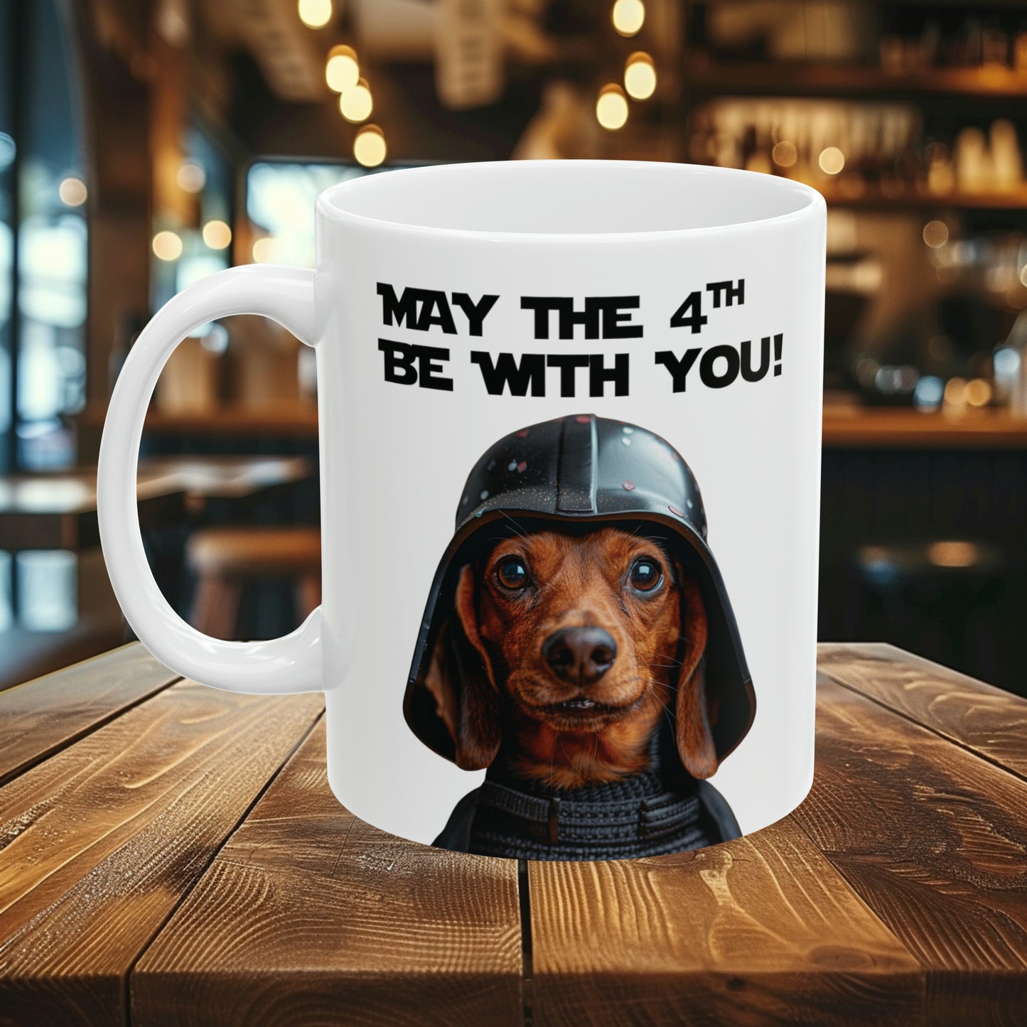 Dachshund Darth Vader "May the 4th Be With You!" Ceramic Mug 11oz