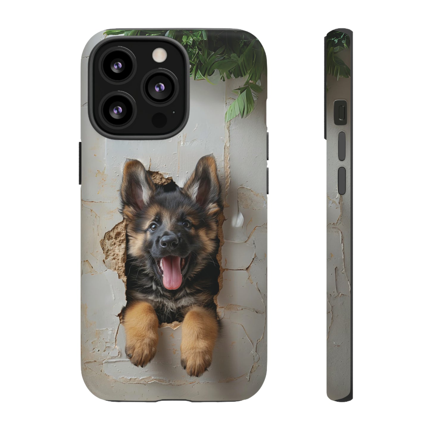 German Shepherd Puppy Breaking Wall | Light Colors | Tough Phone Cases