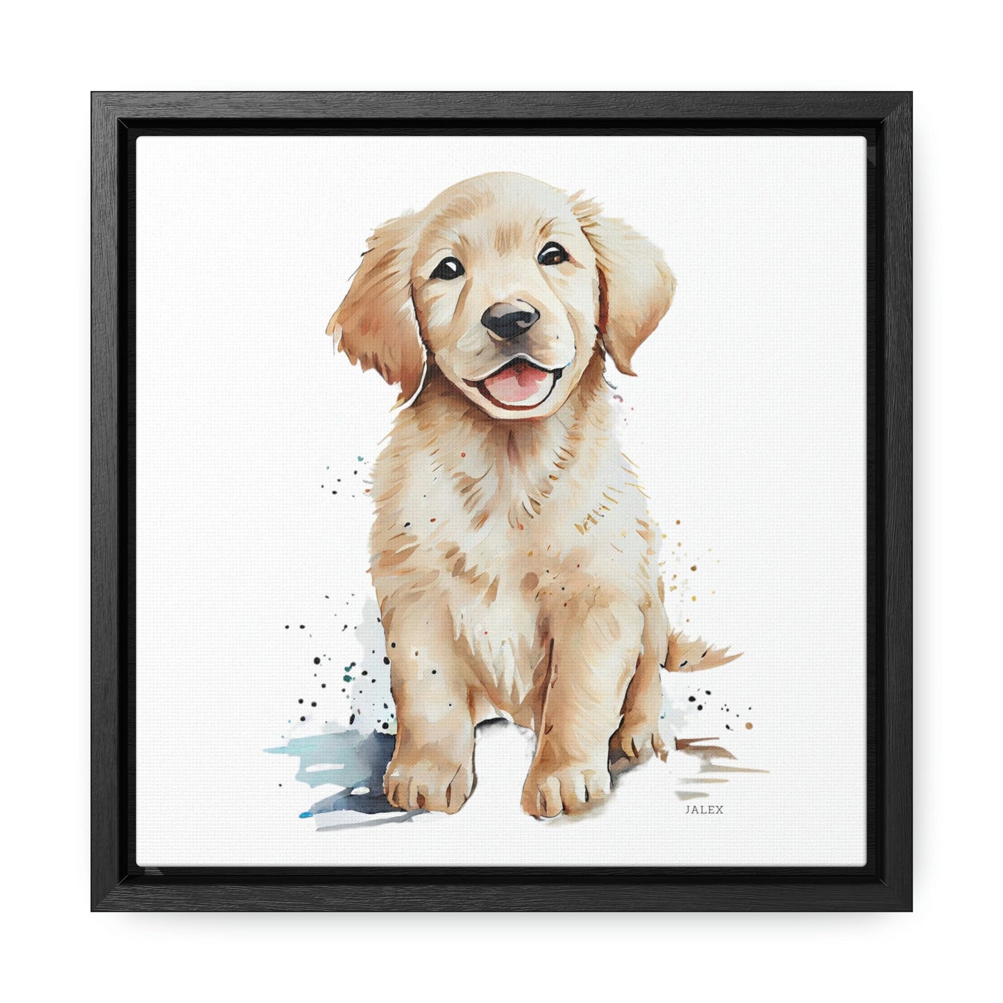 Golden Retriever Puppy Nursery Wall Art Framed Canvas