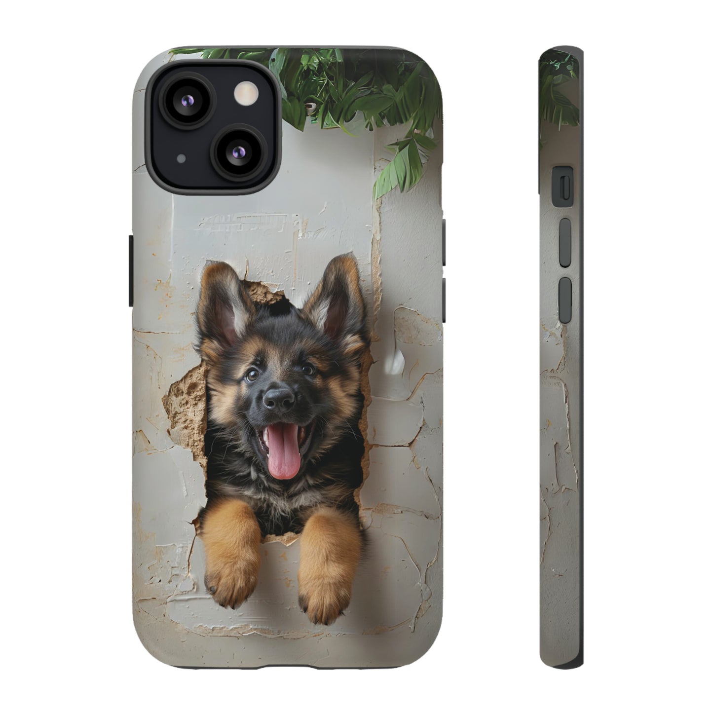 German Shepherd Puppy Breaking Wall | Light Colors | Tough Phone Cases