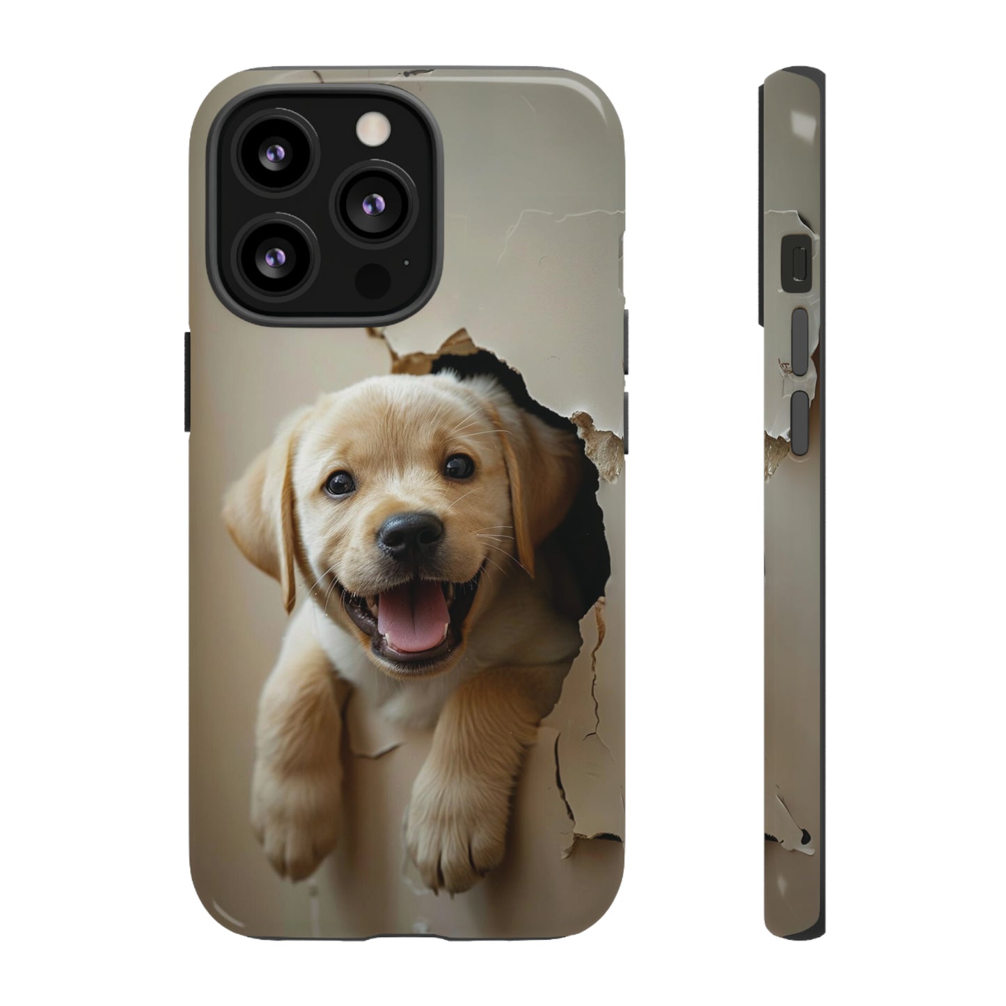 Yellow Labrador Puppy Breaking Wall | Tough Phone Cases