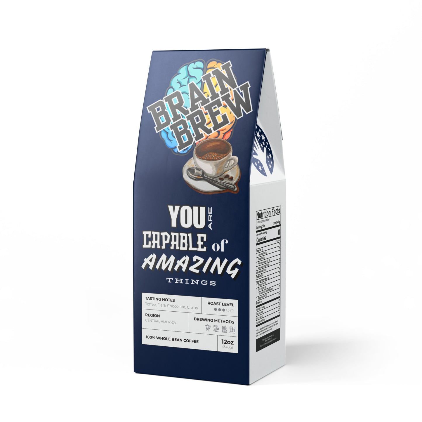 Brain Brew College Coffee | Blue & White | Rock Creek Coffee Blend (Medium Roast)