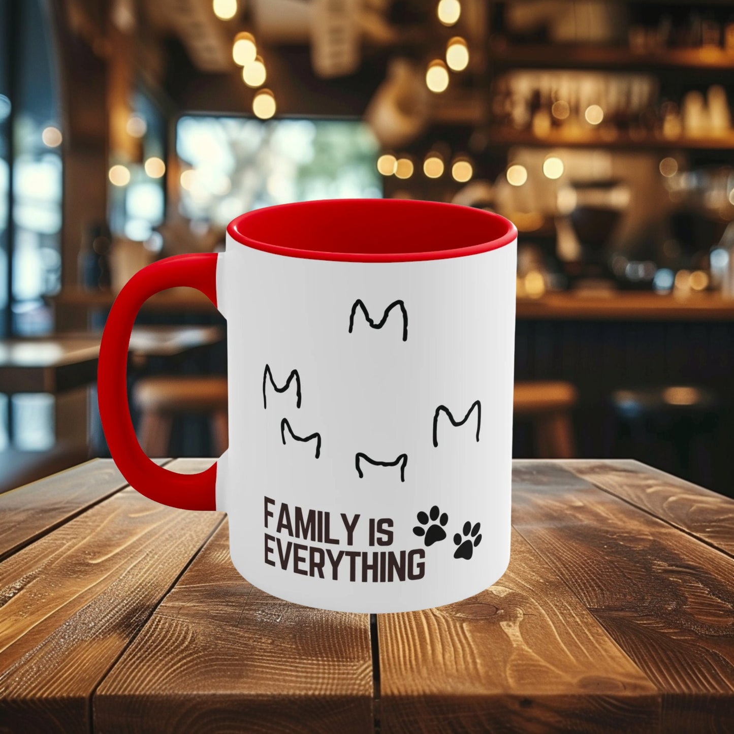 Family is Everything German Shepherd Ears Outlines Paw Prints Gift Dog Lover | Coffee Mug, 11oz