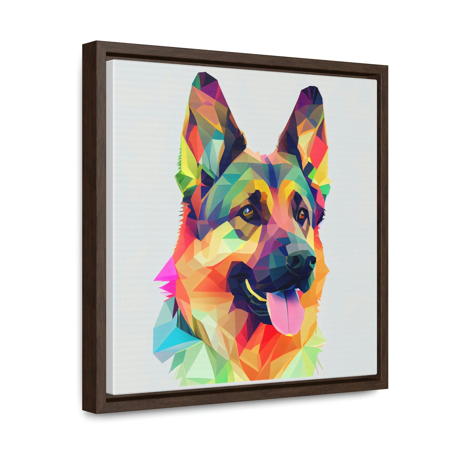 German Shepherd Multi-Colored Framed Canvas