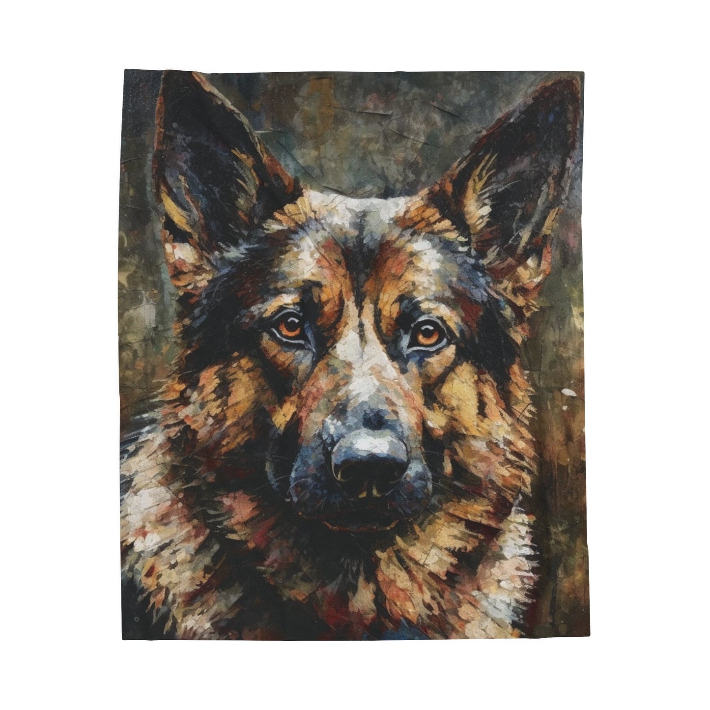 German Shepherd Majestic Painting | Velveteen Plush Blanket