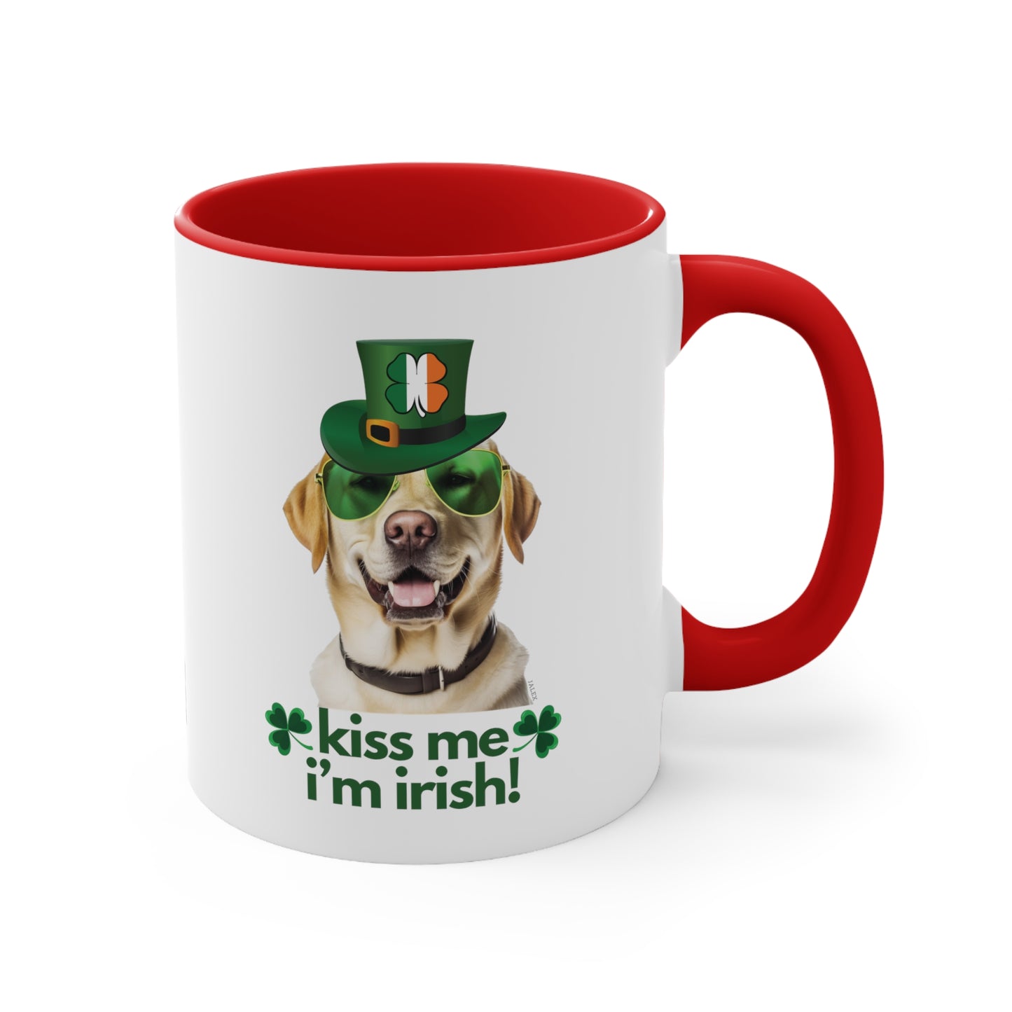 Yellow Labrador kiss me i'm irish funny cute gift dog lovers 11 oz. mug