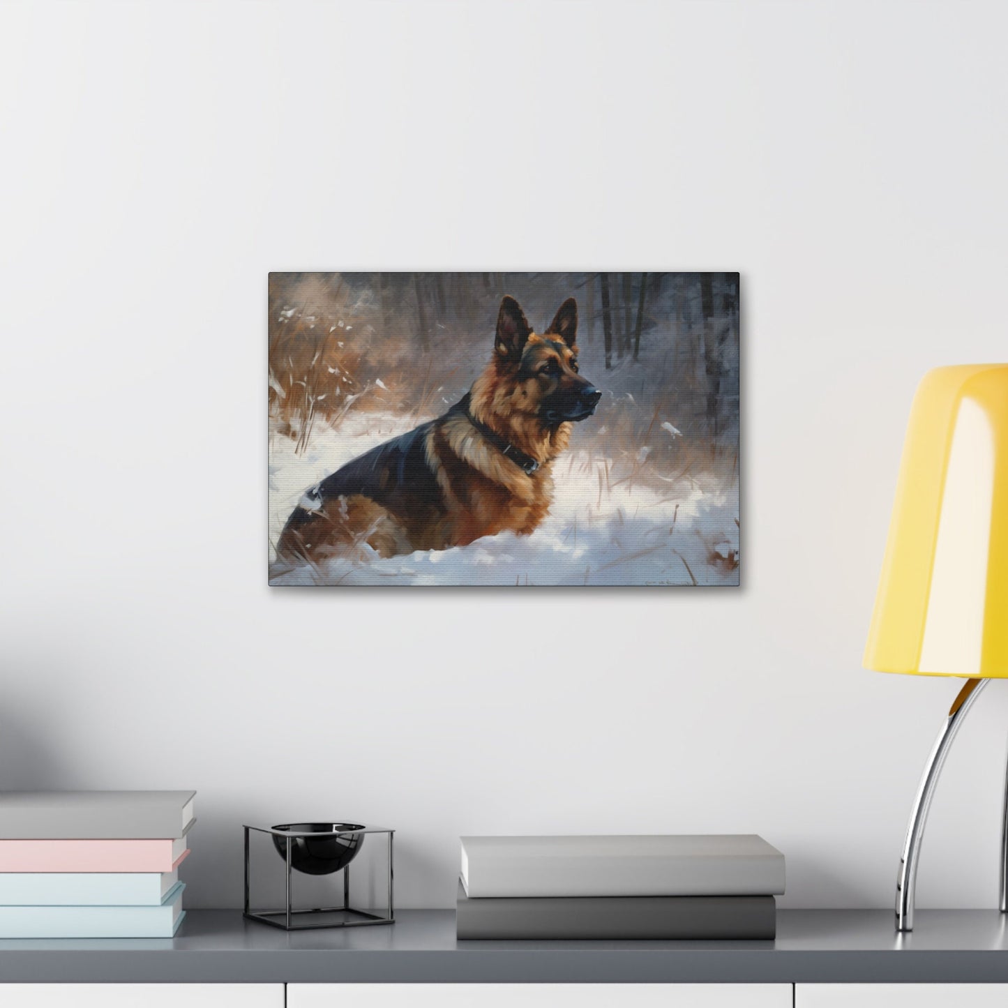 German Shepherd in the Snow | Canvas Gallery Wrap