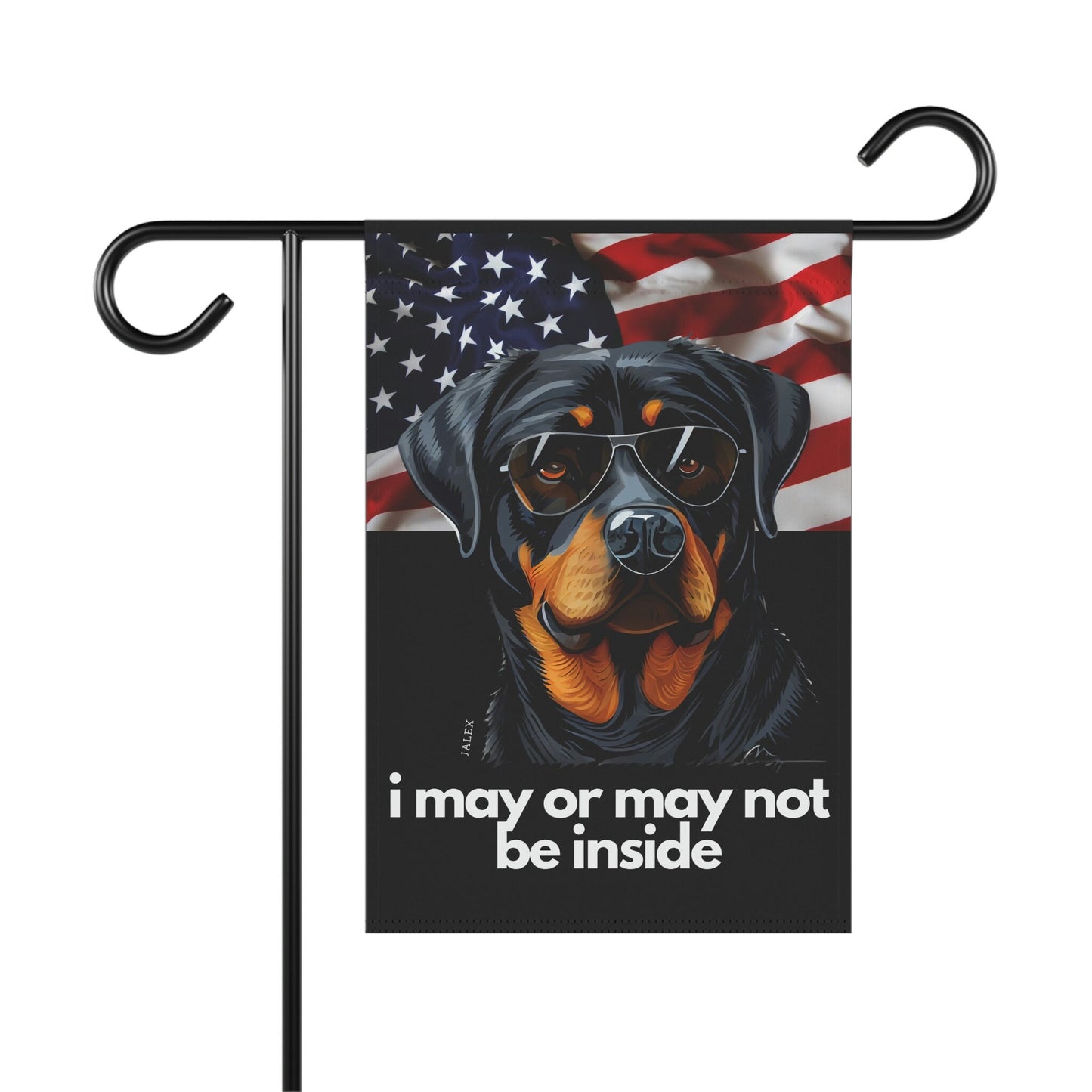 Rottweiler Flag, Garden Flag, I May or May Not Be Inside, Patriotic, USA, United States, American, House Flag, Banner, Printed Both Sides