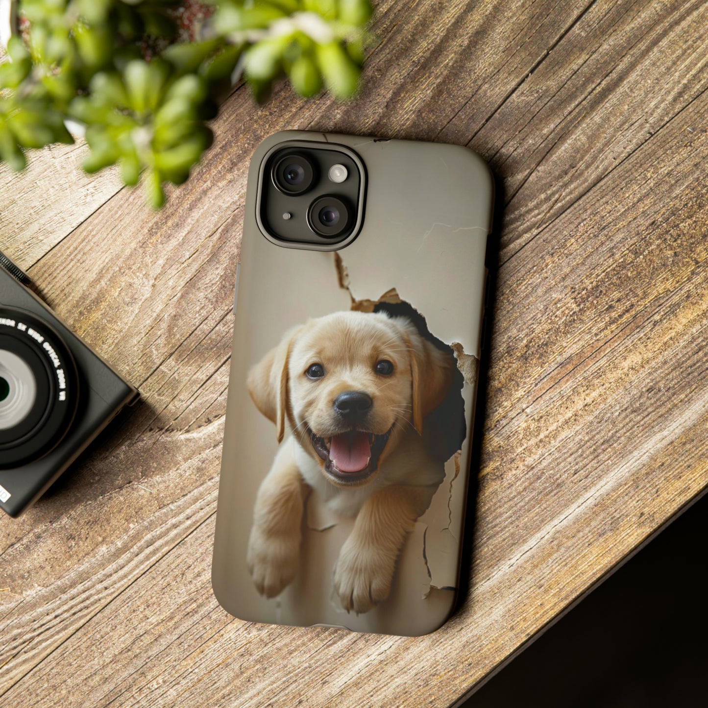 Yellow Labrador Puppy Breaking Wall | Tough Phone Cases