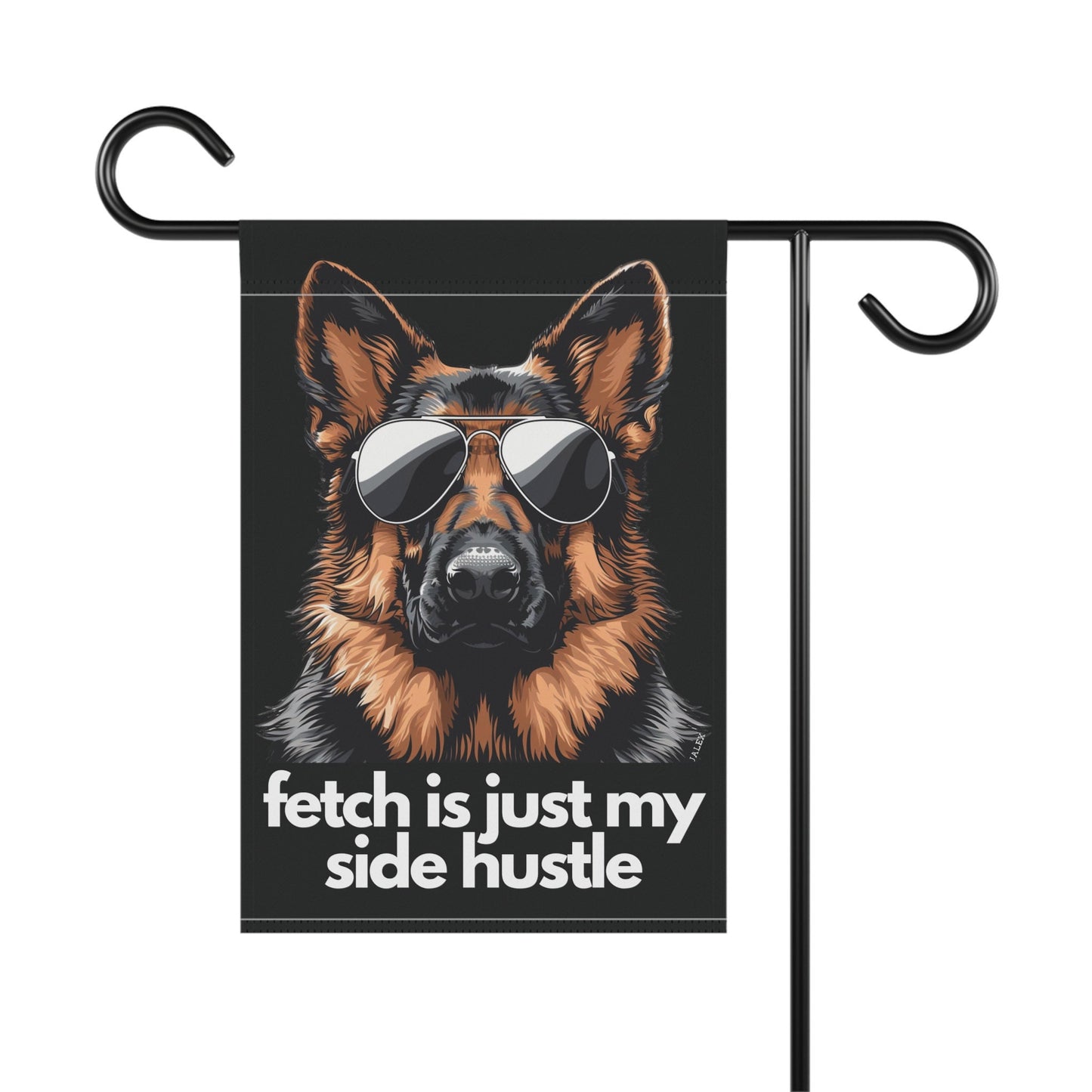 German Shepherd Flag, Garden Flag, Fetch Is Just My Side Hustle, House Flag, Banner, Gift, Dog Lover, Printed on both sides