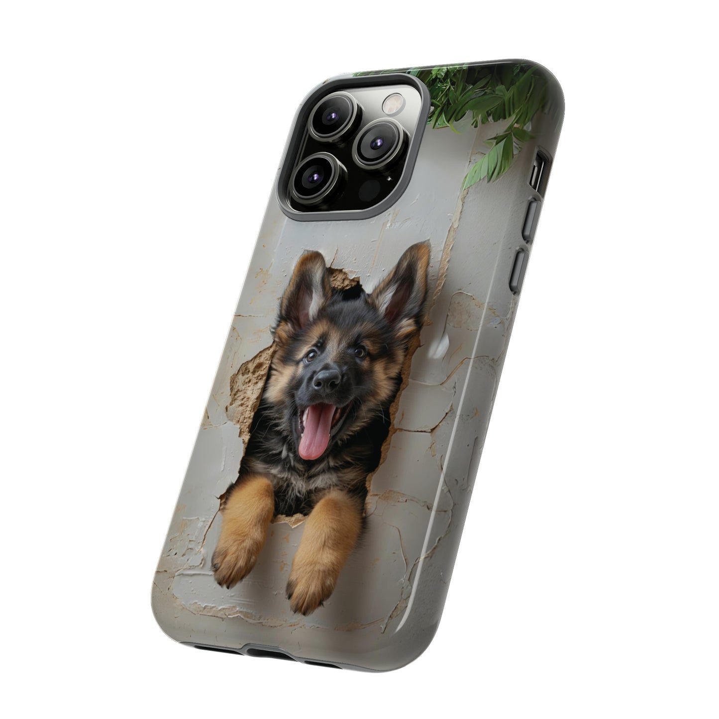 German Shepherd Puppy Breaking Wall | Light Colors | Tough Phone Cases