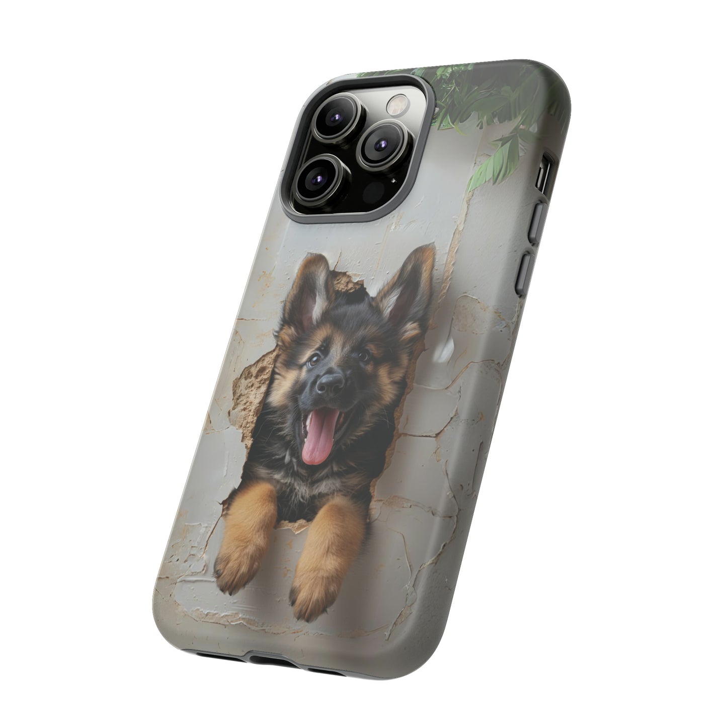 German Shepherd Puppy Breaking Wall | Light Colors | Tough Phone Cases