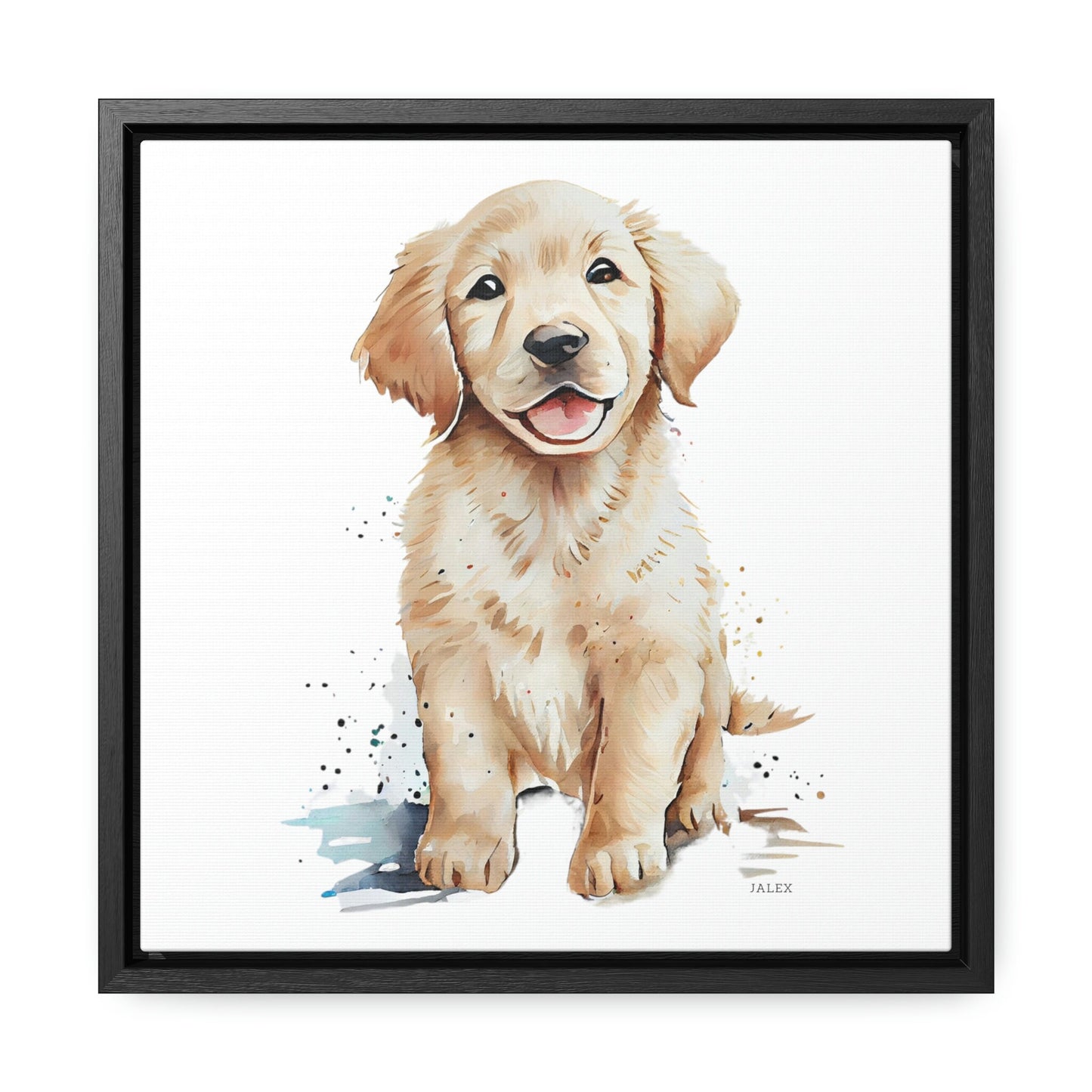 Golden Retriever Puppy Nursery Wall Art Framed Canvas