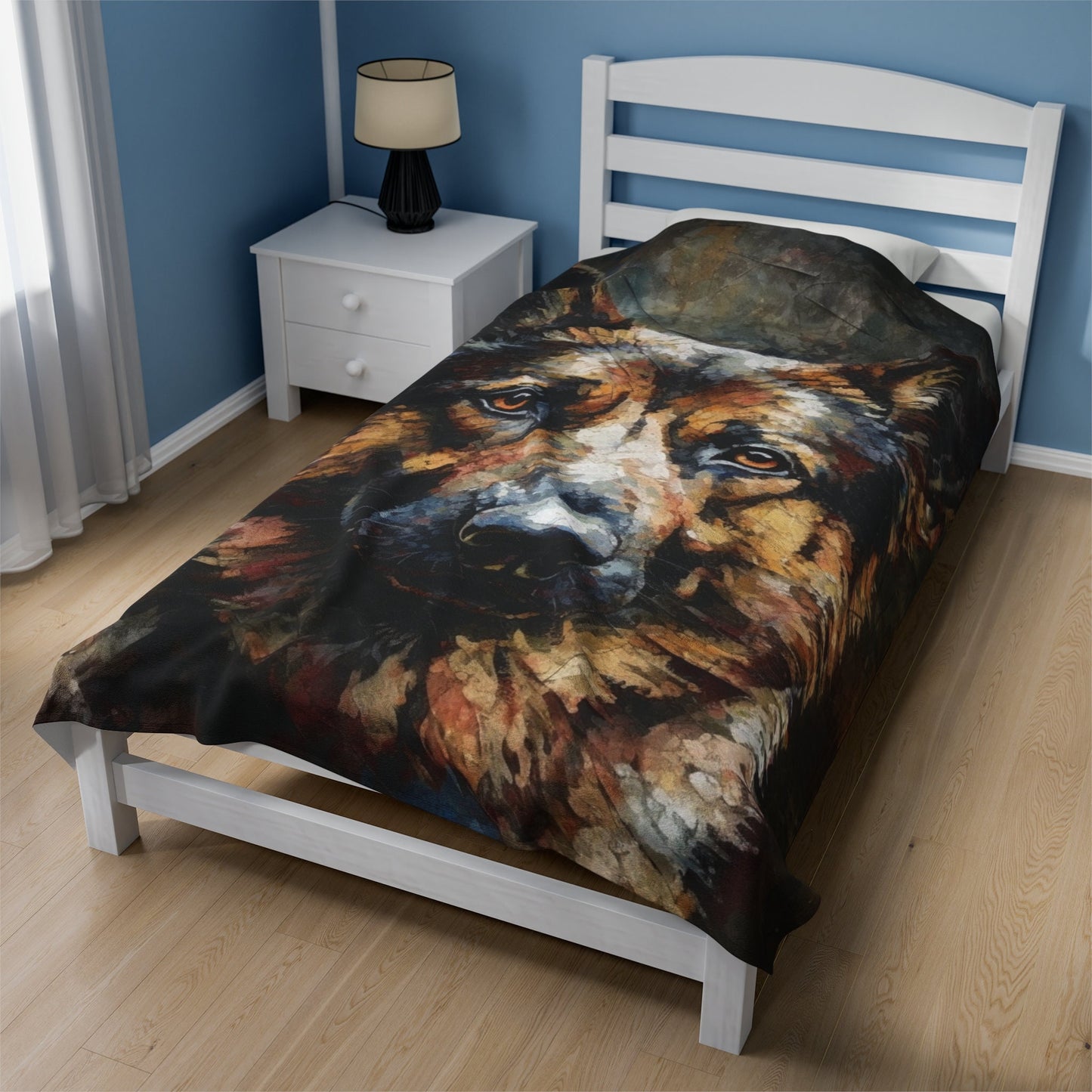 German Shepherd Majestic Painting | Velveteen Plush Blanket