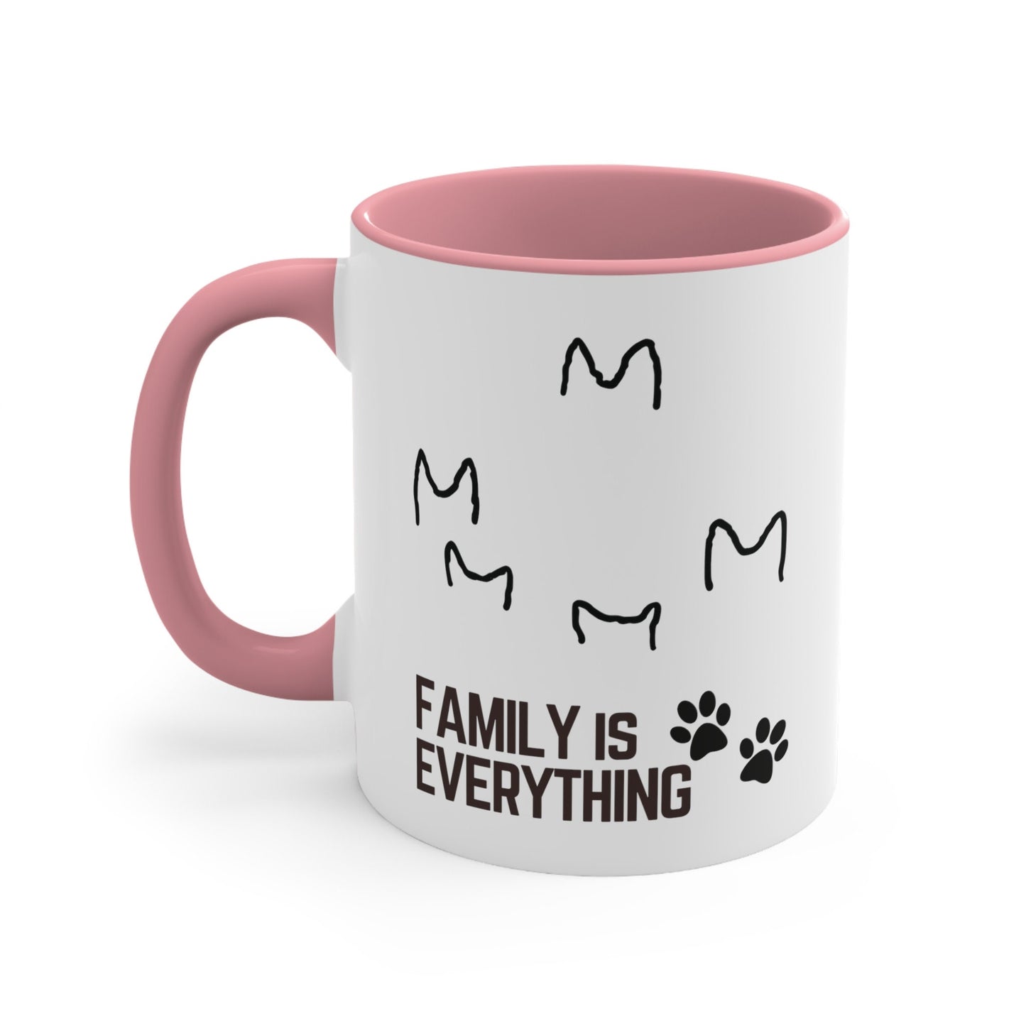 Family is Everything German Shepherd Ears Outlines Paw Prints Gift Dog Lover | Coffee Mug, 11oz