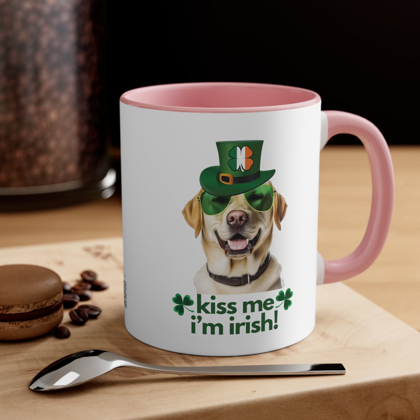 Yellow Labrador kiss me i'm irish funny cute gift dog lovers 11 oz. mug