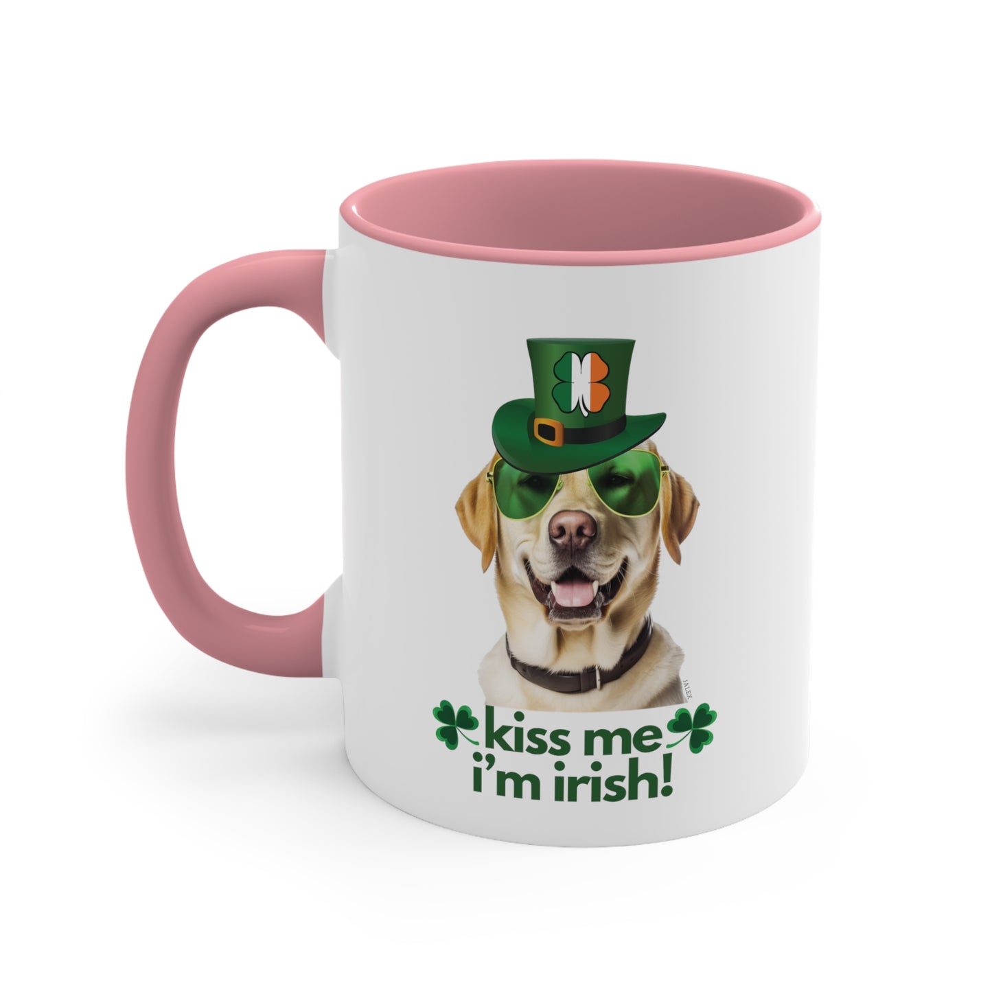 Yellow Labrador kiss me i'm irish funny cute gift dog lovers 11 oz. mug