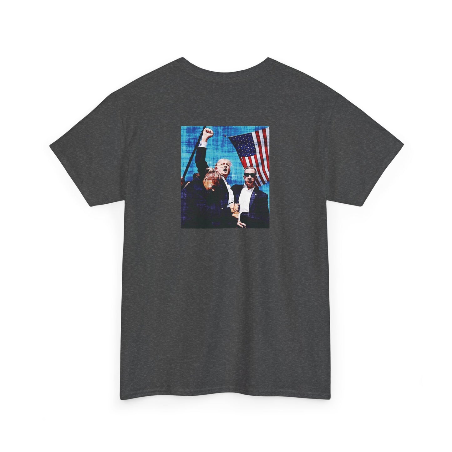 Patriotic TShirt USA Flag Rally Iconic Moment 2024 | Unisex Heavy Cotton Tee