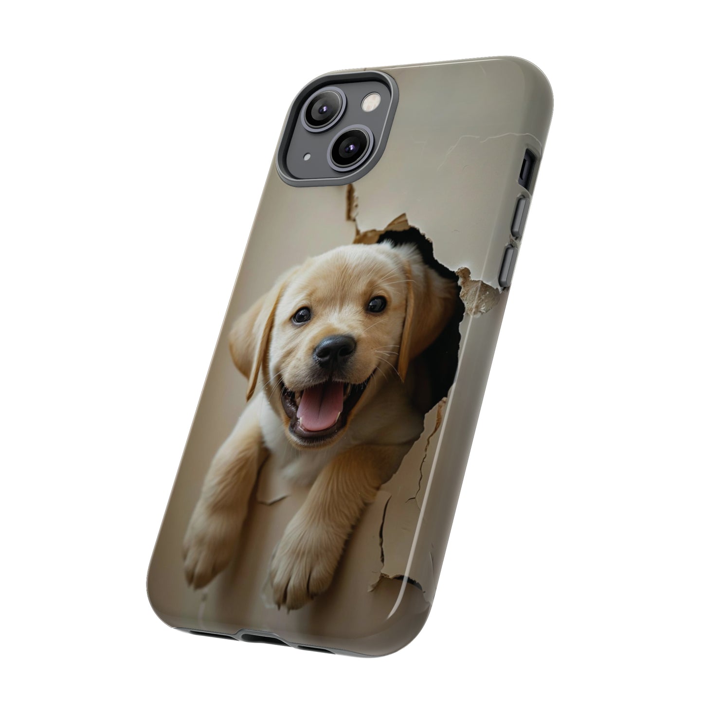 Yellow Labrador Puppy Breaking Wall | Tough Phone Cases