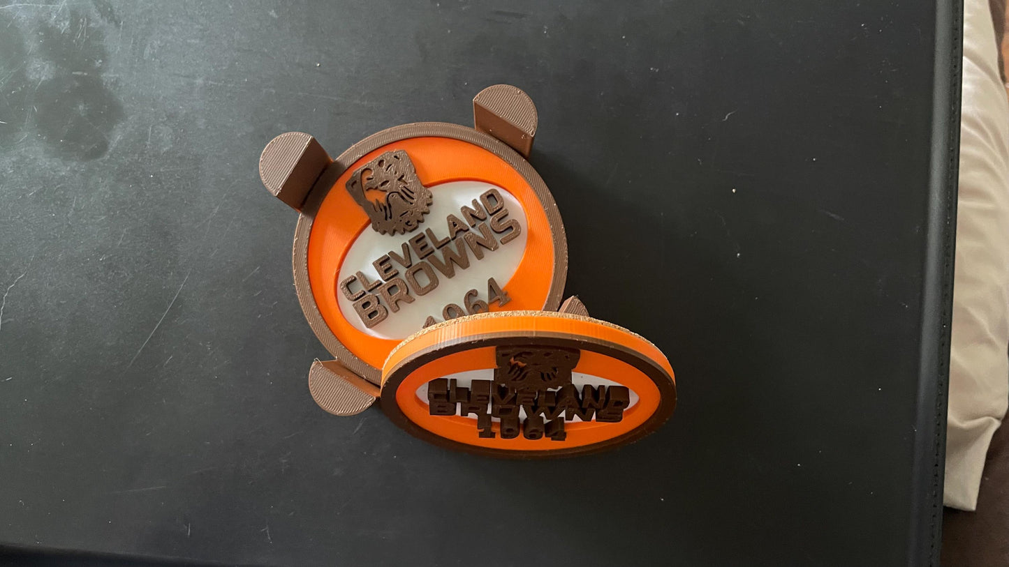 3D Printed Cleveland Browns 1964 Coasters with Holder