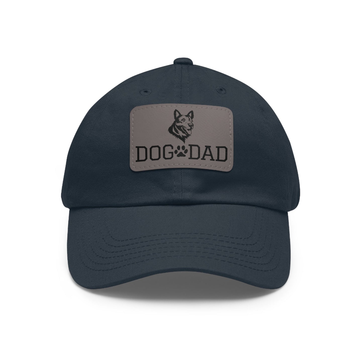 German Shepherd "Dog Dad" with Paw Print | Dad Hat with Leather Patch (Rectangle)