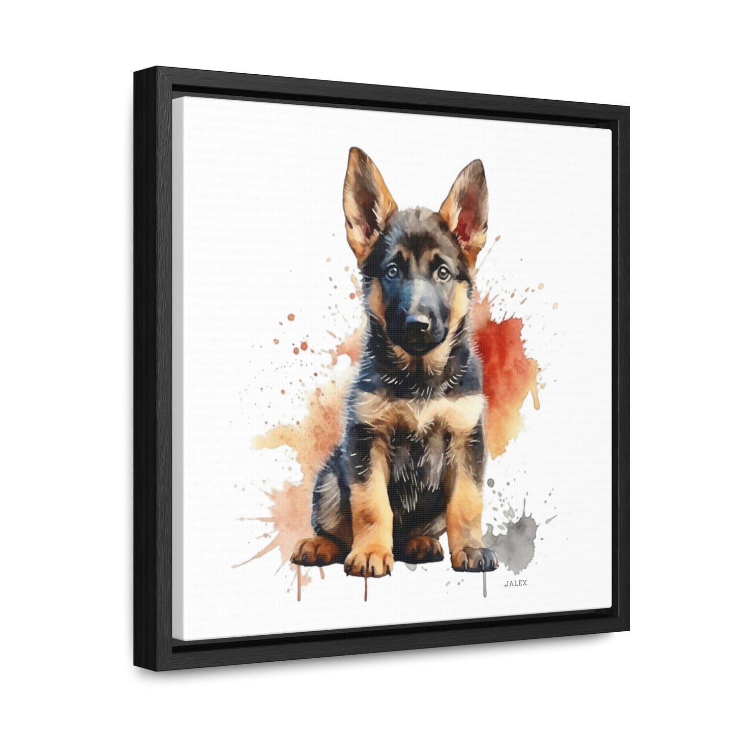 German Shepherd Puppy Nursery Wall Art Framed Canvas