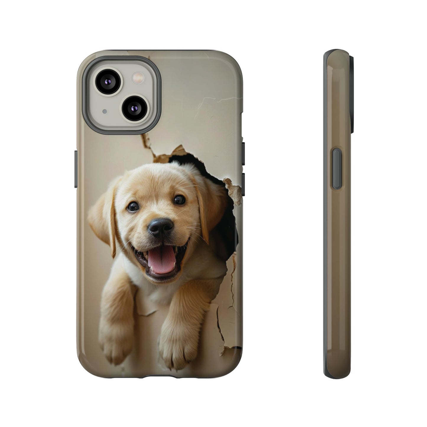 Yellow Labrador Puppy Breaking Wall | Tough Phone Cases