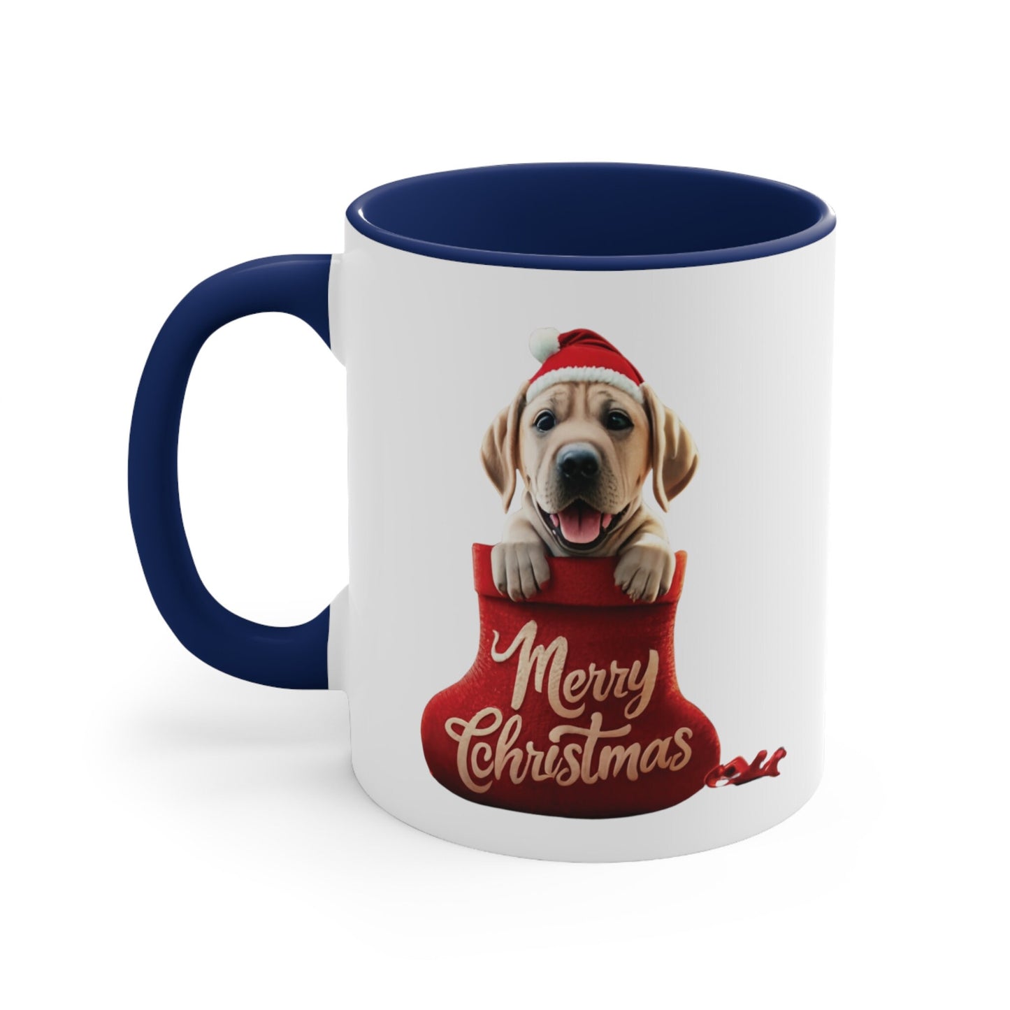 Labrador Retriever in Stocking with Santa Hat Merry Christmas | Coffee Mug, 11oz