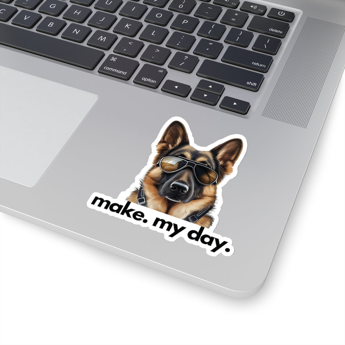 German Shepherd "make. my day." Sticker