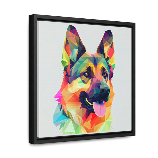 German Shepherd Multi-Colored Framed Canvas