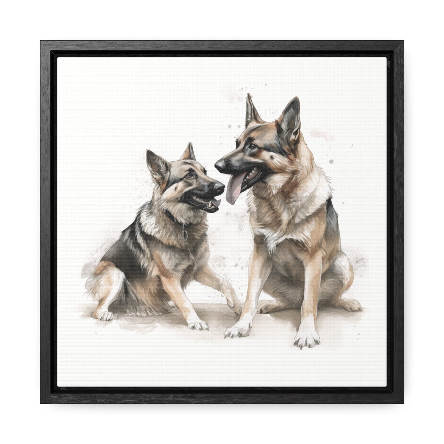 German Shepherds Playing | Framed Canvas