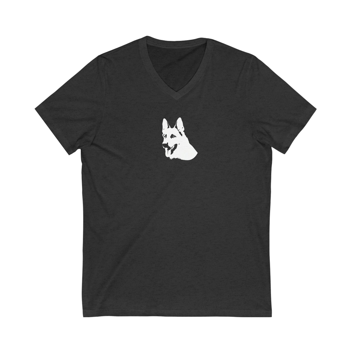 German Shepherd Abstract Silhouette Unisex Jersey Short Sleeve V-Neck Tee