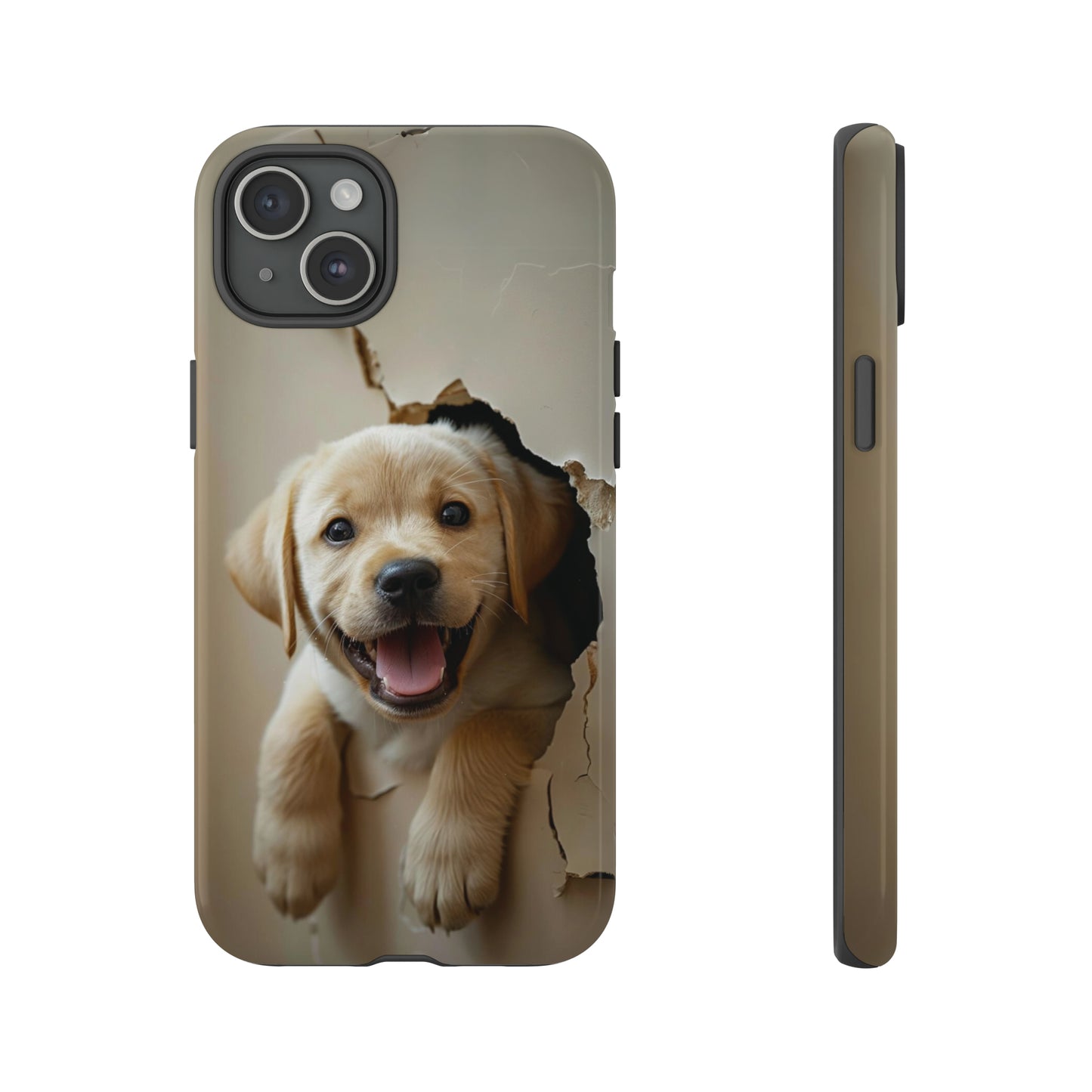 Yellow Labrador Puppy Breaking Wall | Tough Phone Cases