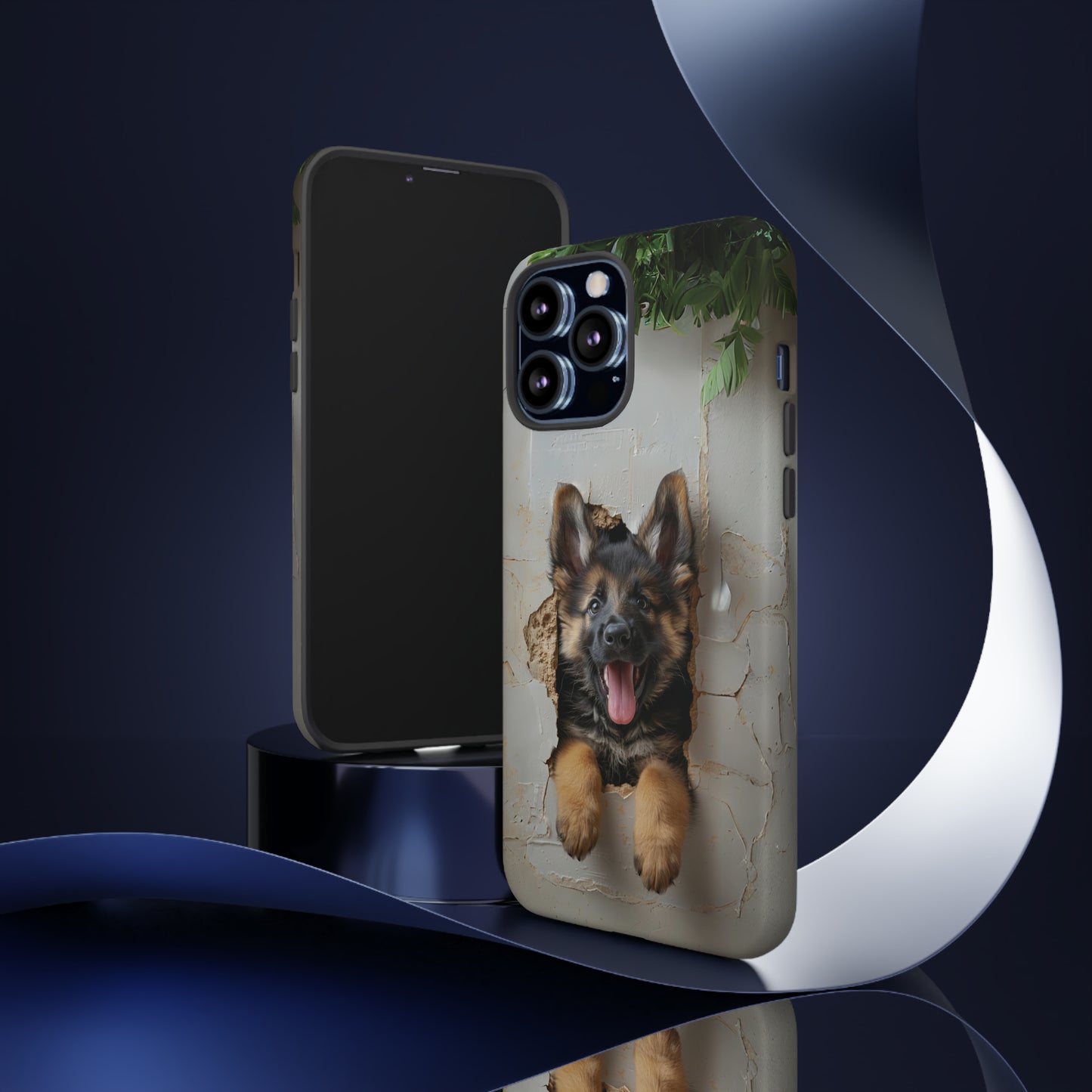 German Shepherd Puppy Breaking Wall | Light Colors | Tough Phone Cases