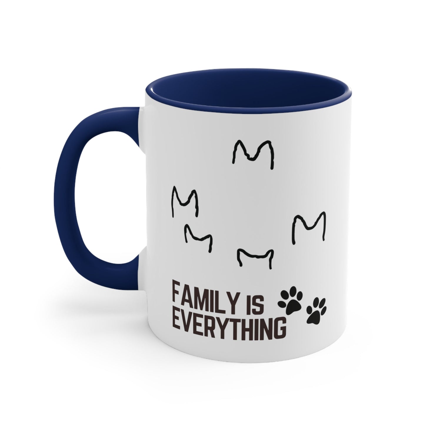 Family is Everything German Shepherd Ears Outlines Paw Prints Gift Dog Lover | Coffee Mug, 11oz