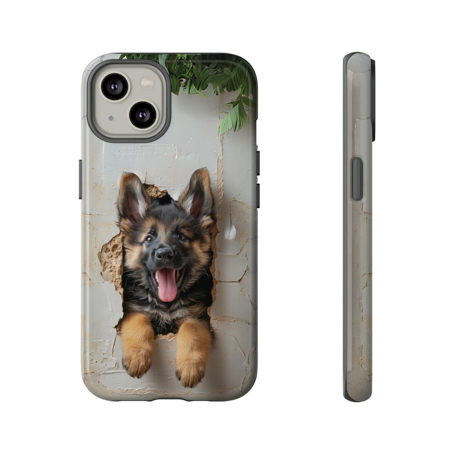 German Shepherd Puppy Breaking Wall | Light Colors | Tough Phone Cases