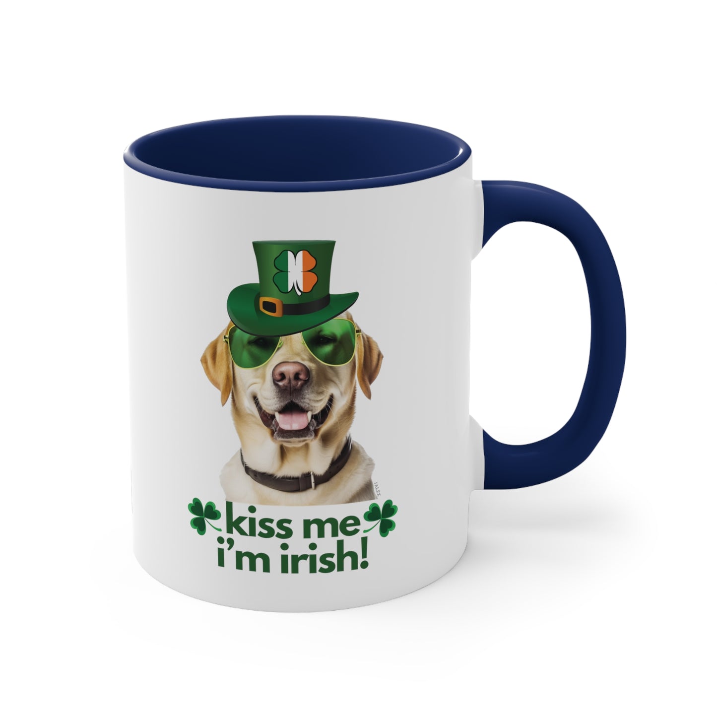 Yellow Labrador kiss me i'm irish funny cute gift dog lovers 11 oz. mug