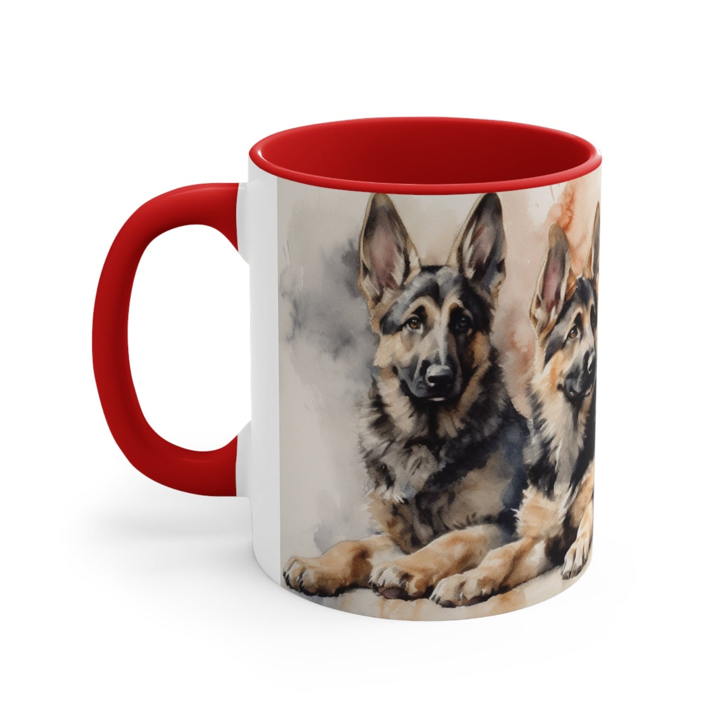 4 Older German Shepherd Puppies Coffee Mug, 11oz