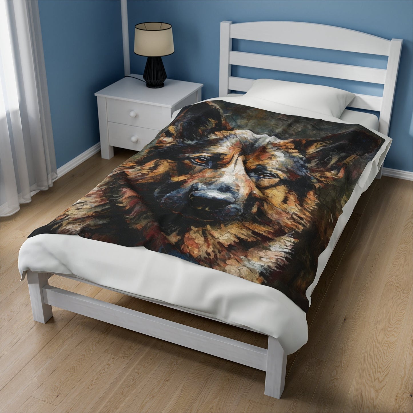 German Shepherd Majestic Painting | Velveteen Plush Blanket