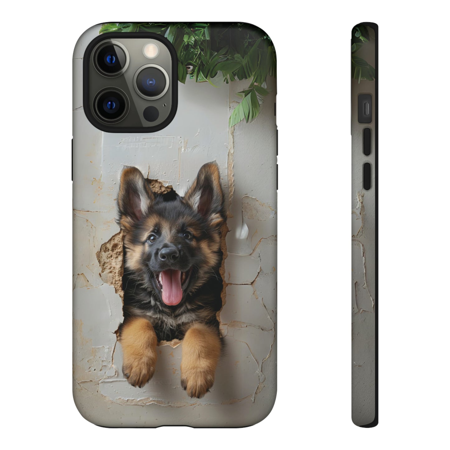 German Shepherd Puppy Breaking Wall | Light Colors | Tough Phone Cases