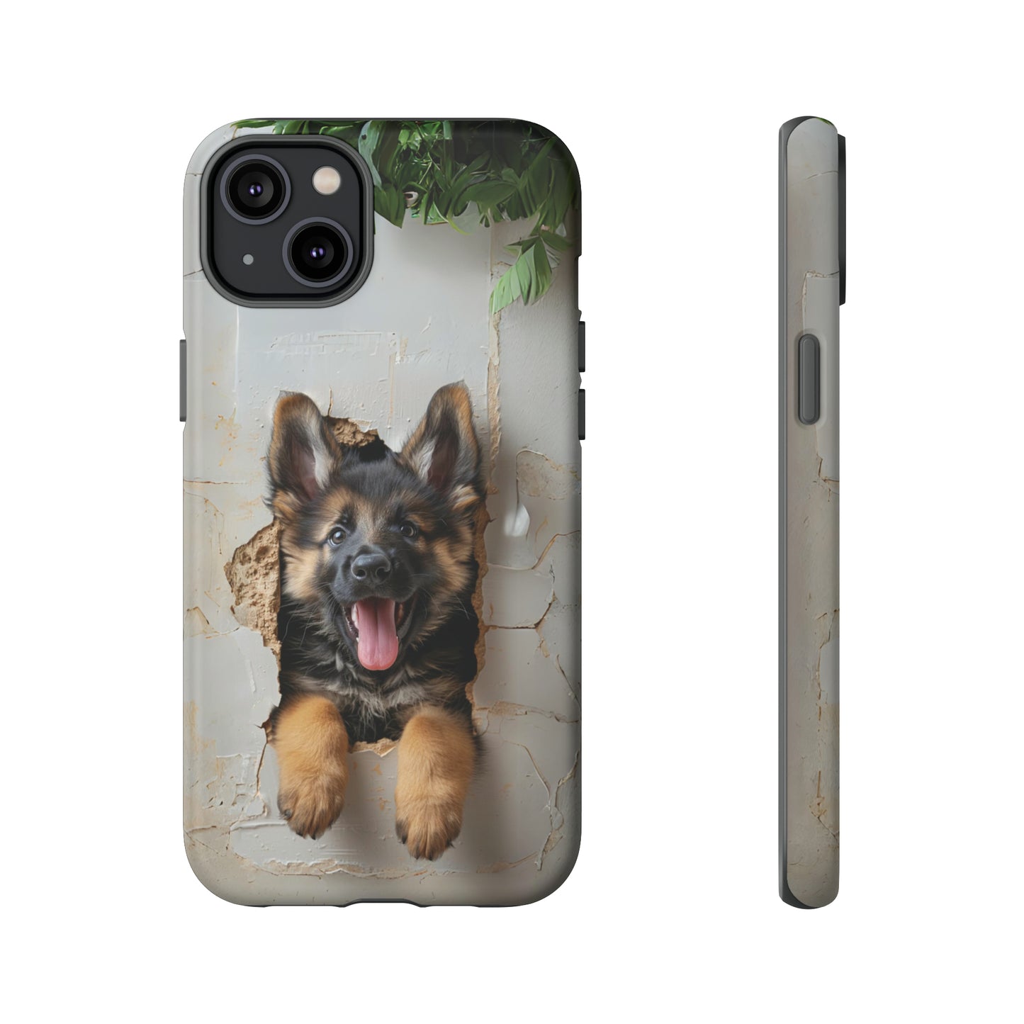 German Shepherd Puppy Breaking Wall | Light Colors | Tough Phone Cases