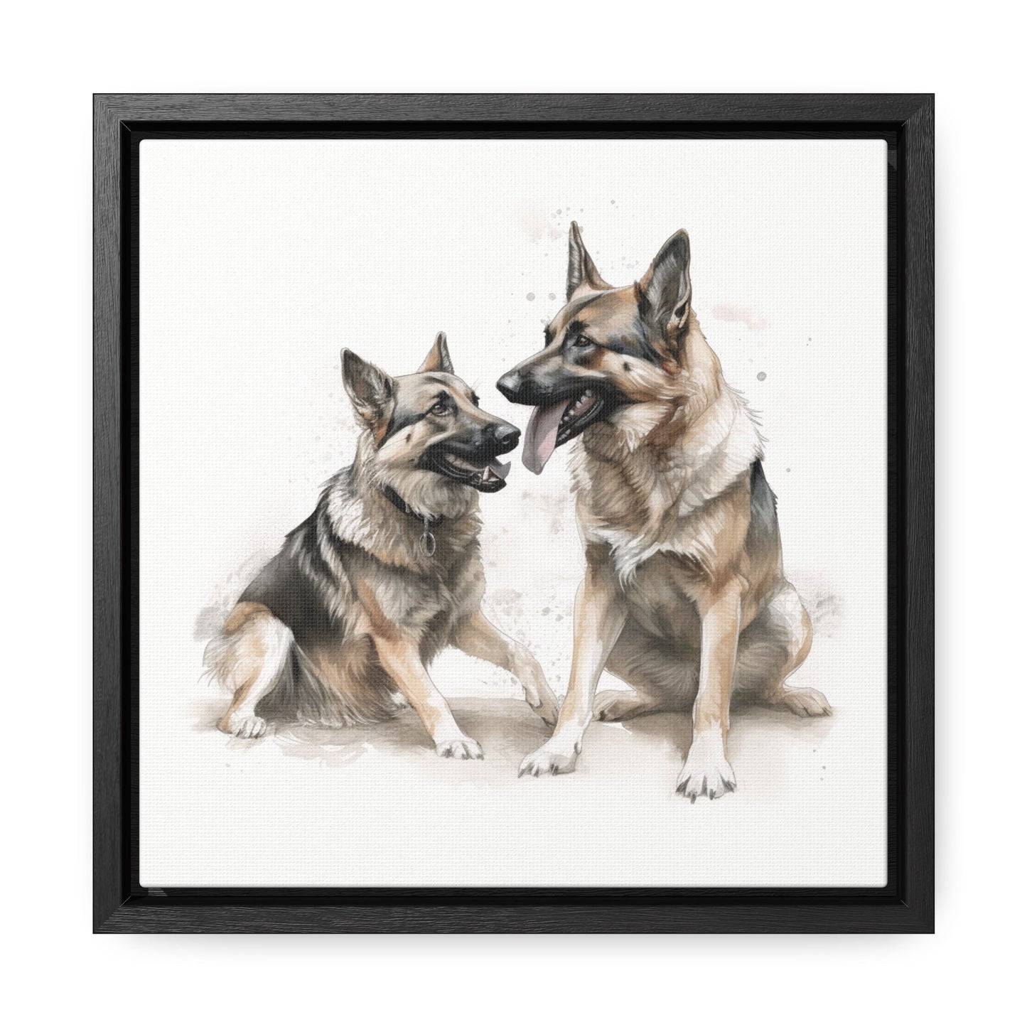 German Shepherds Playing | Framed Canvas