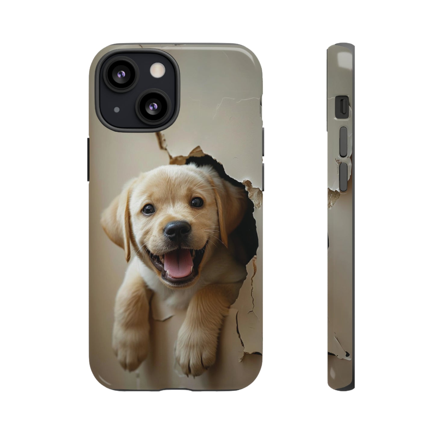 Yellow Labrador Puppy Breaking Wall | Tough Phone Cases