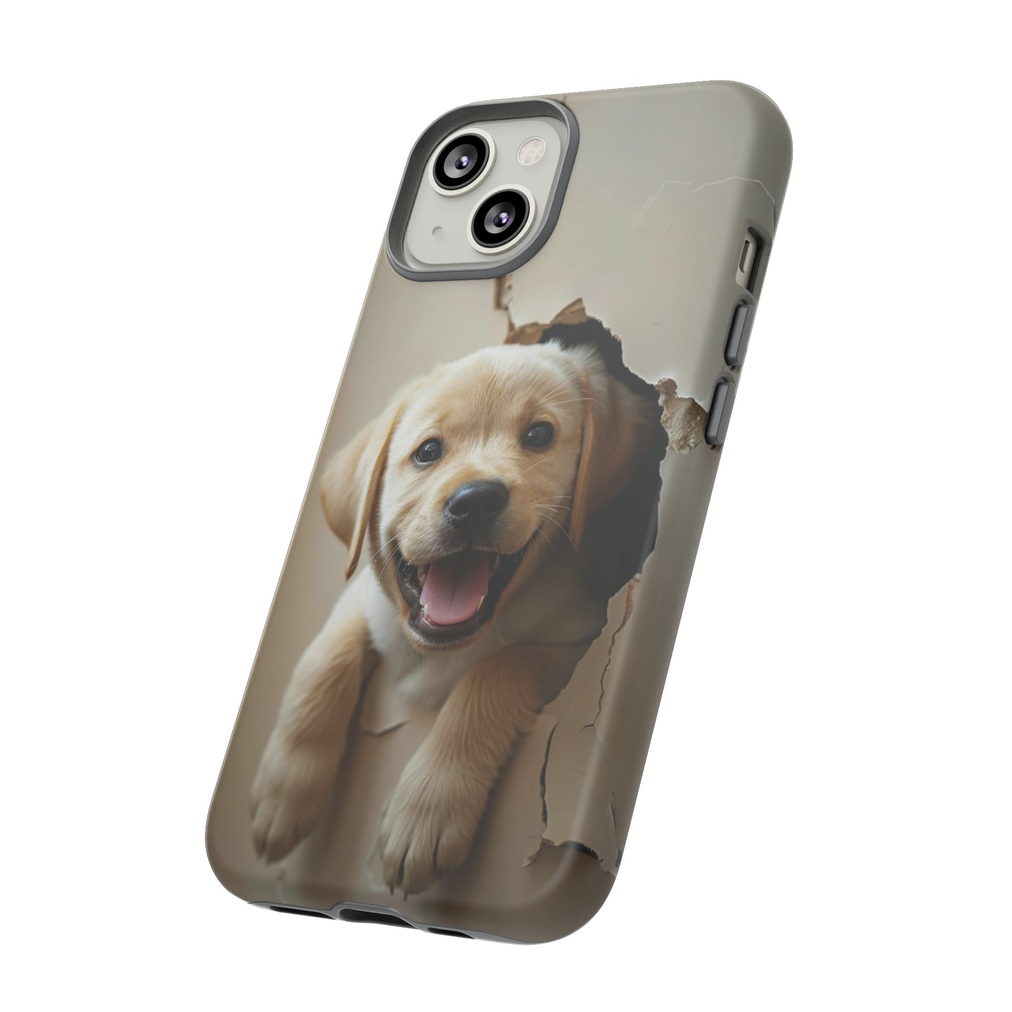 Yellow Labrador Puppy Breaking Wall | Tough Phone Cases