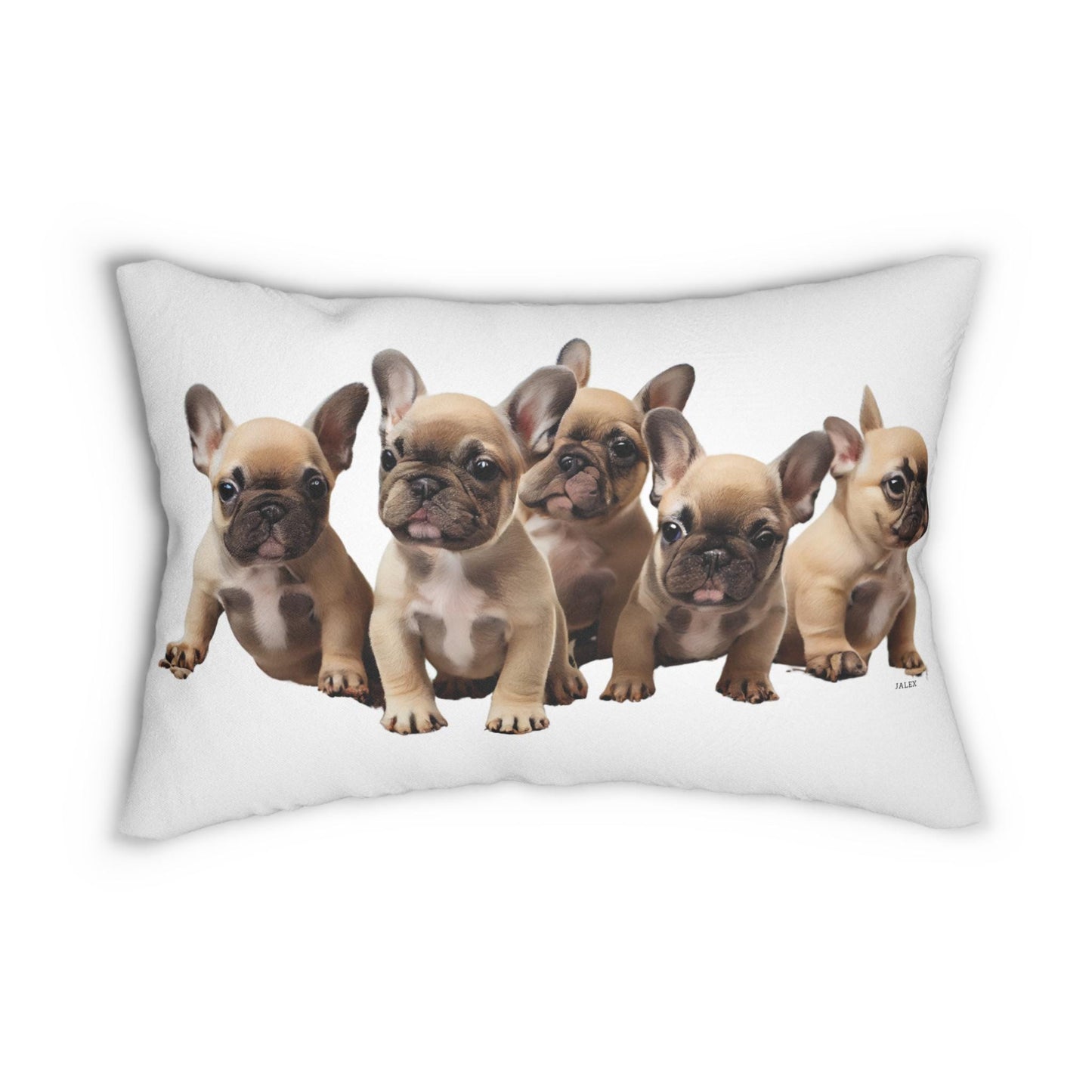 French Bulldog Puppies Spun Polyester Lumbar Pillow