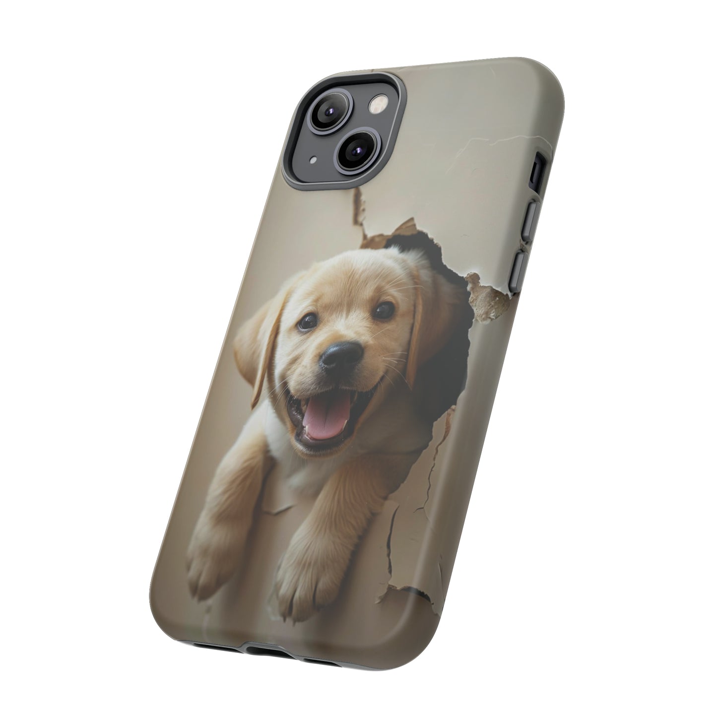 Yellow Labrador Puppy Breaking Wall | Tough Phone Cases