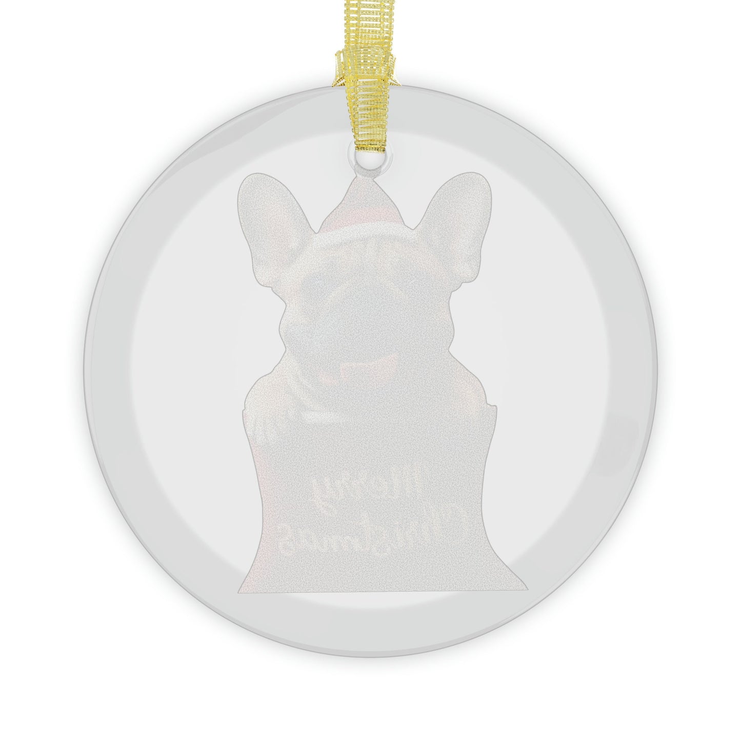 French Bulldog Cute Puppy in Stocking "Merry Christmas" | Dog Gifts for Owners | Glass Ornament