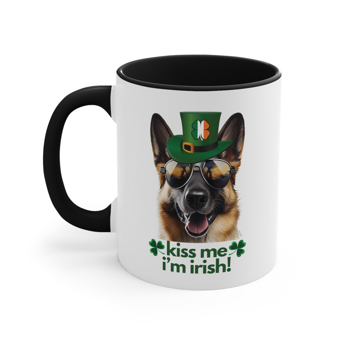 German Shepherd kiss me i'm irish funny cute gift dog lovers 11 oz. mug