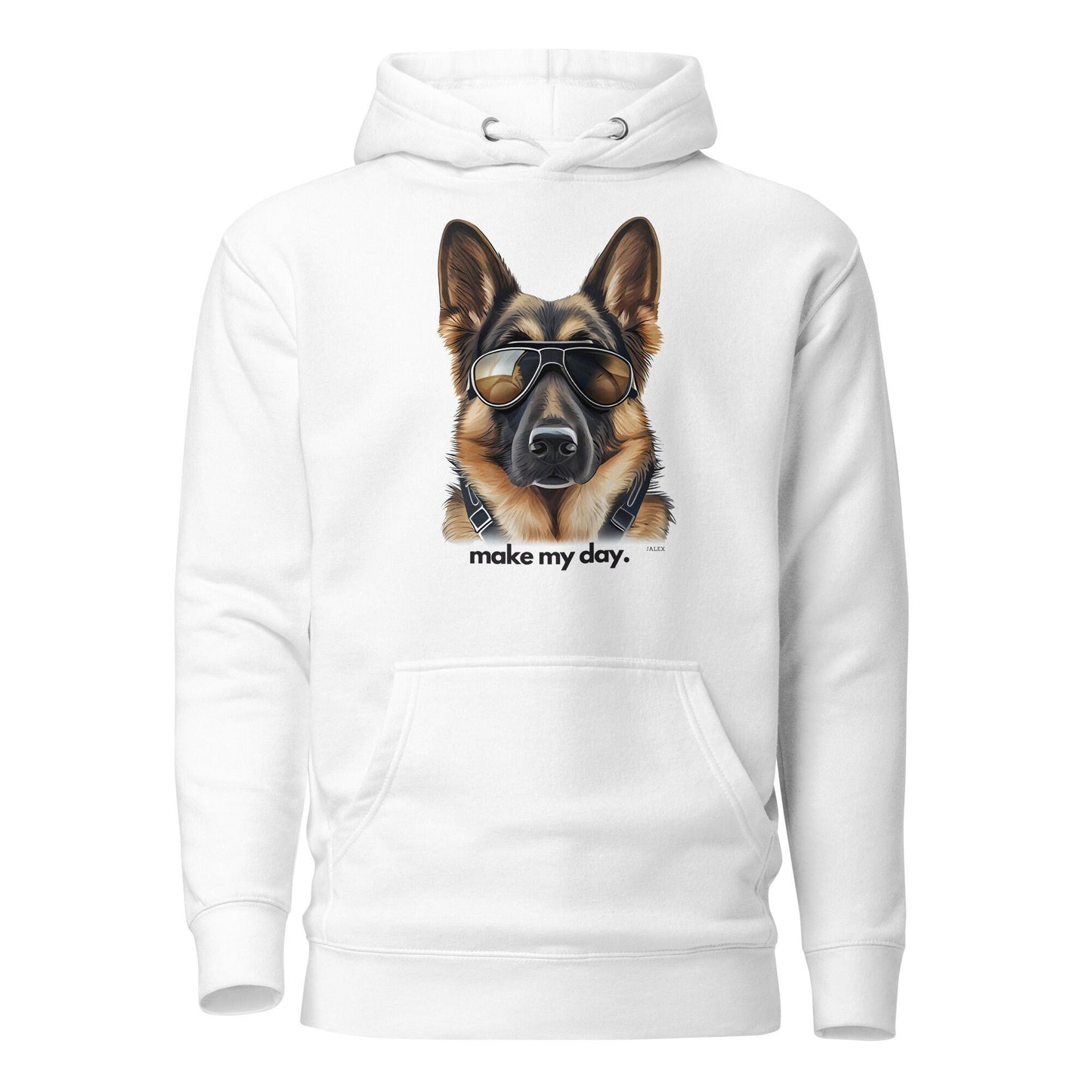 German Shepherd Aviator Sunglasses "make my day." Unisex Hoodie